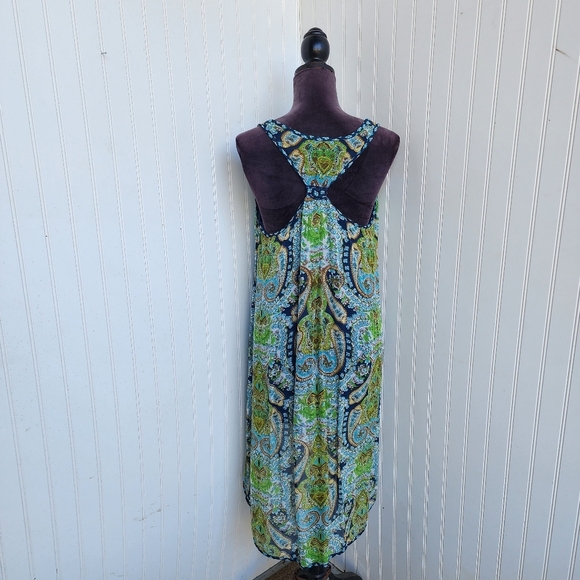 Patrons of Peace Sleeveless Shift Dress Handkerchief Boho Hi- Low Racerback L - Picture 6 of 13